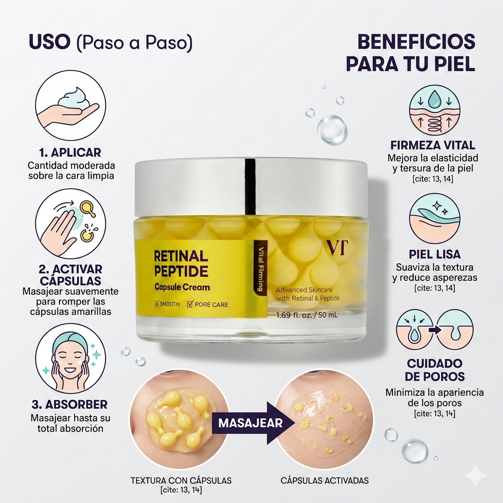 Crema facial reafirmante con Retinal y Péptidos en cápsulas - 50gr