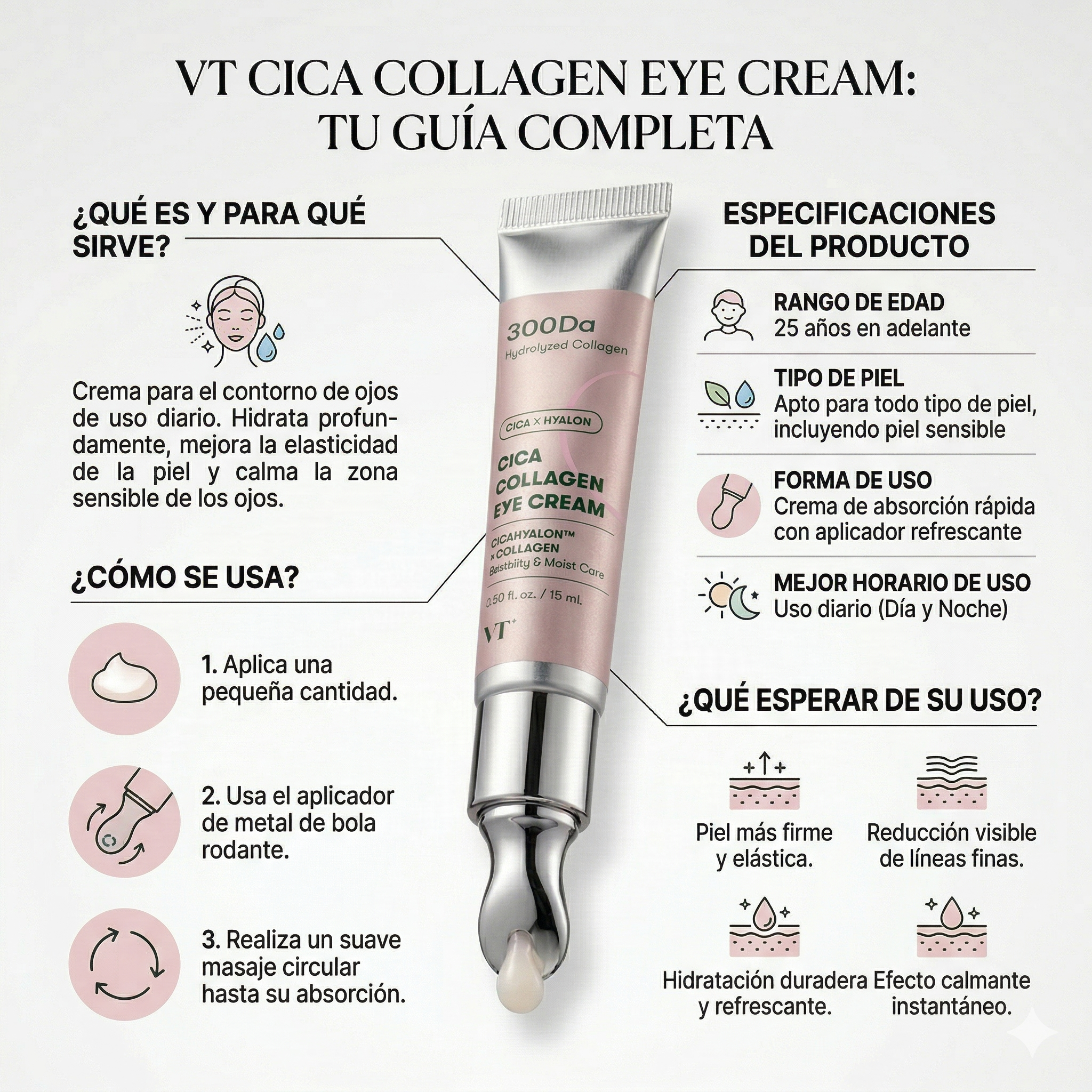 VT Cosmetics Cica Collagen Eye Cream (300Da Hydrolyzed Collagen)