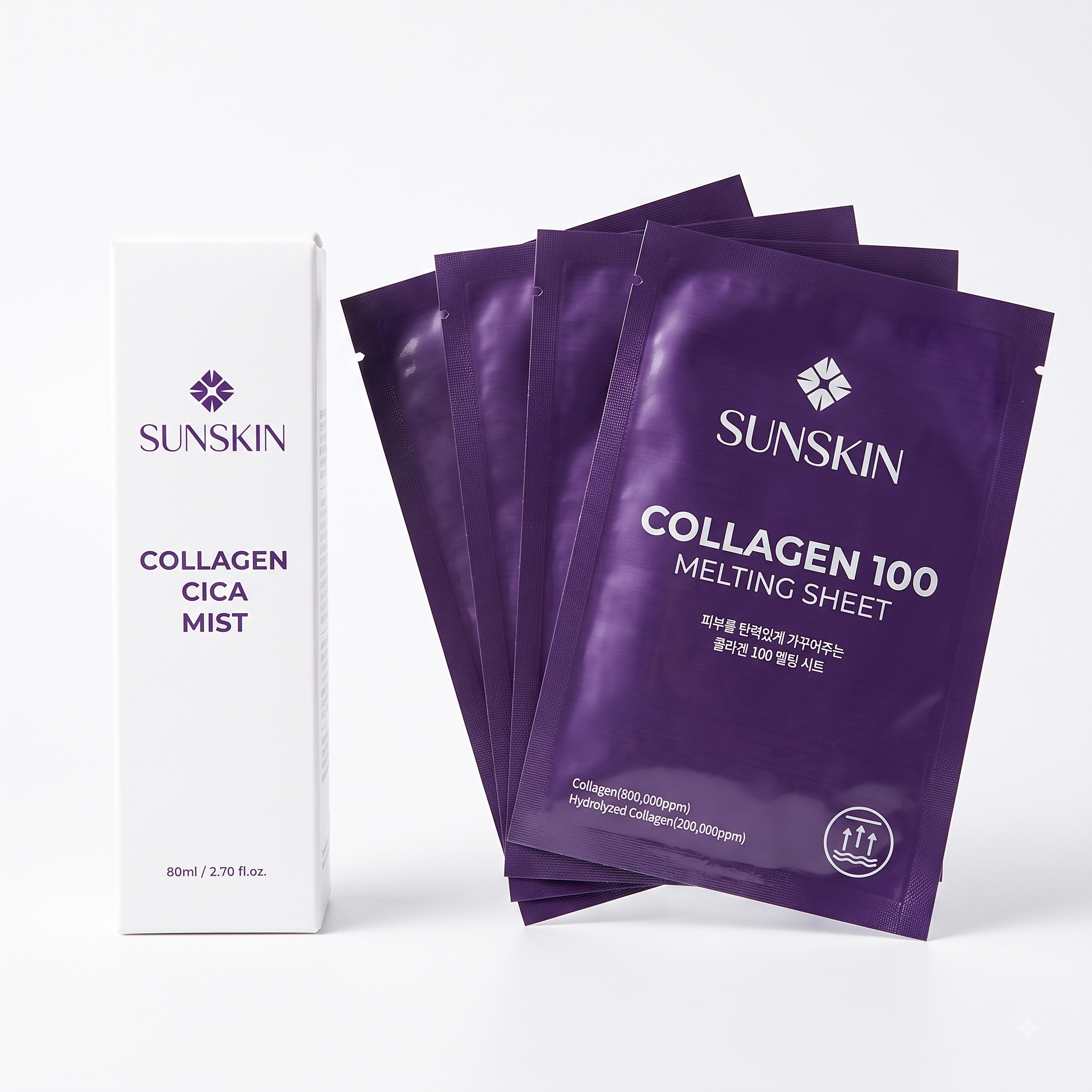 SUNSKIN Collagen Cica Mist + 5 Collagen 100 Melting Sheets de regalo